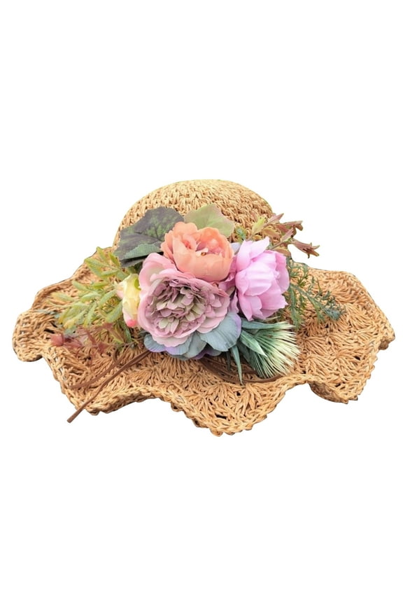 Western Hepburn Hat with Lolita Rose Breathable Audrey Style All-match Vintage Hat Lolita Peony Photo Props Headgear