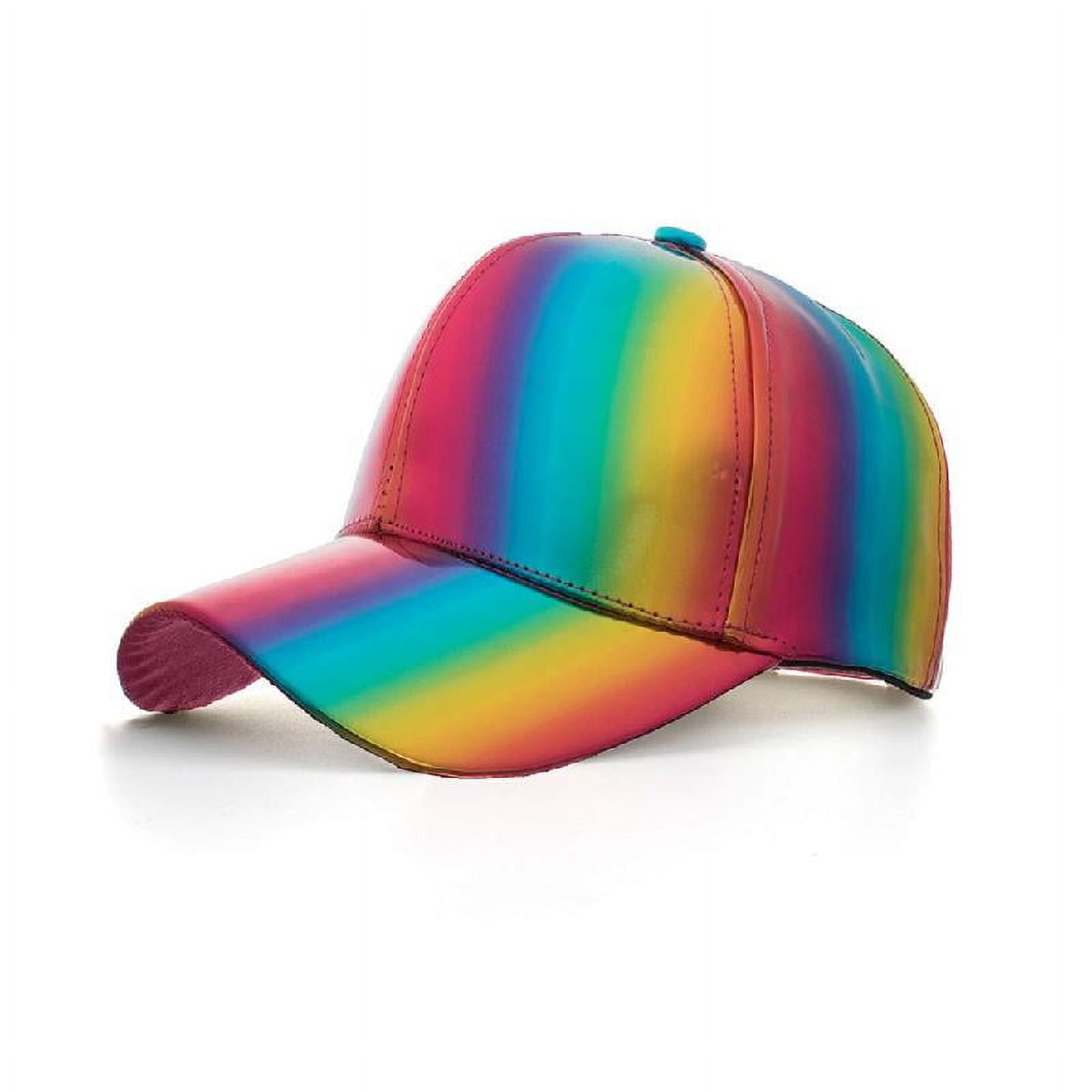 Apooke Women Men Futuristic Rainbow Iridescent Reflective Baseball