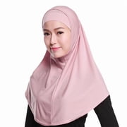 Apooke Womens 2 Piece Solid Color Amira Jersey Hijab Soft Cotton Stretch for Head Scarf with Tube Inner Underscarf Cap H