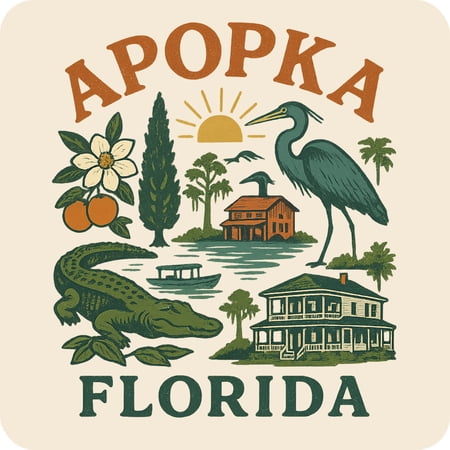 Apopka Florida Keepsakes Souvenir Vinyl Sticker – Destination Travel Keepsake Collectible (3-Inches Wide)