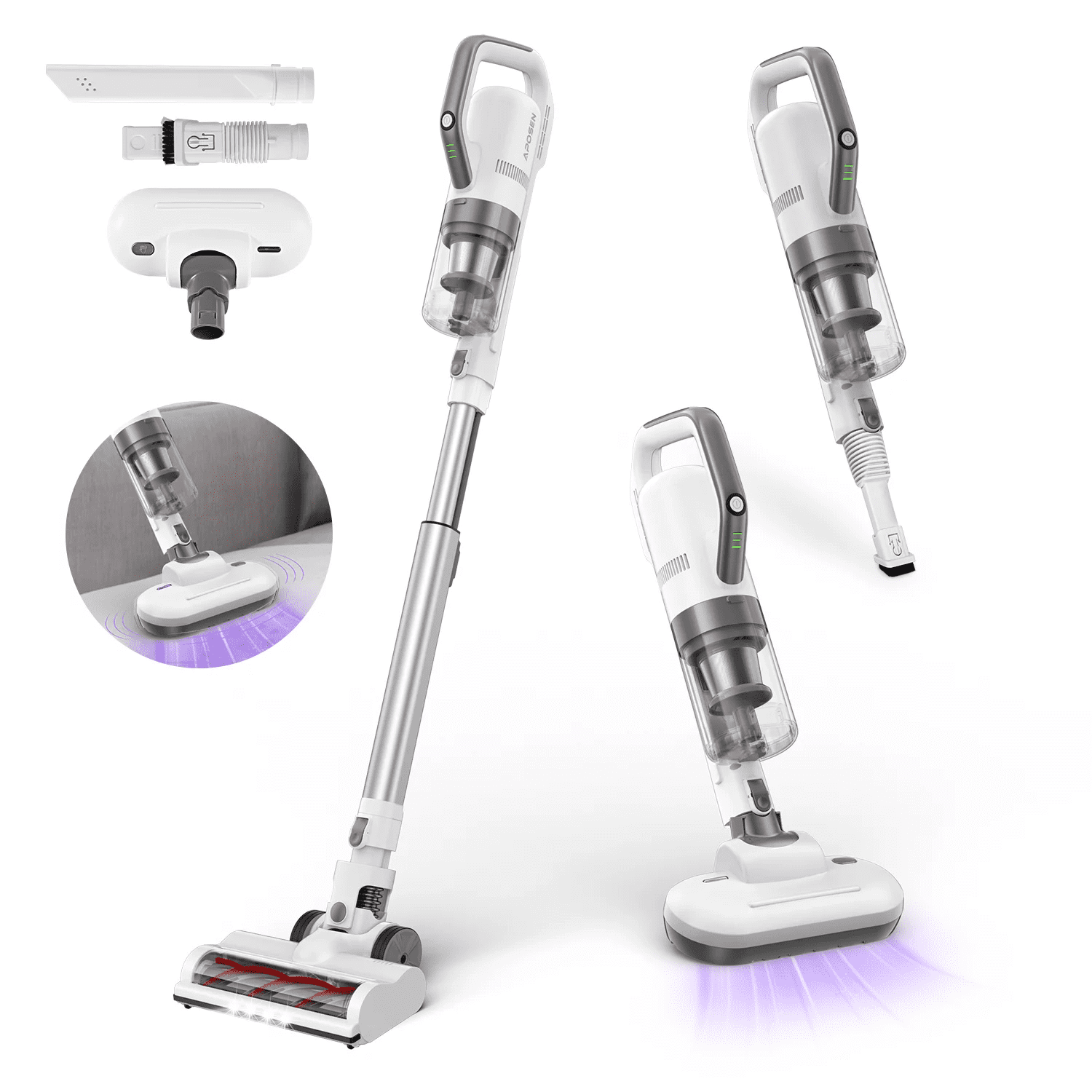 Aposen Cordless Vacuum 4-in-1 Lightweight Stick Vacuum Cleaner with Mite Remover for Bed Sofa Carpet Hard Floors H22S - image 1 of 9