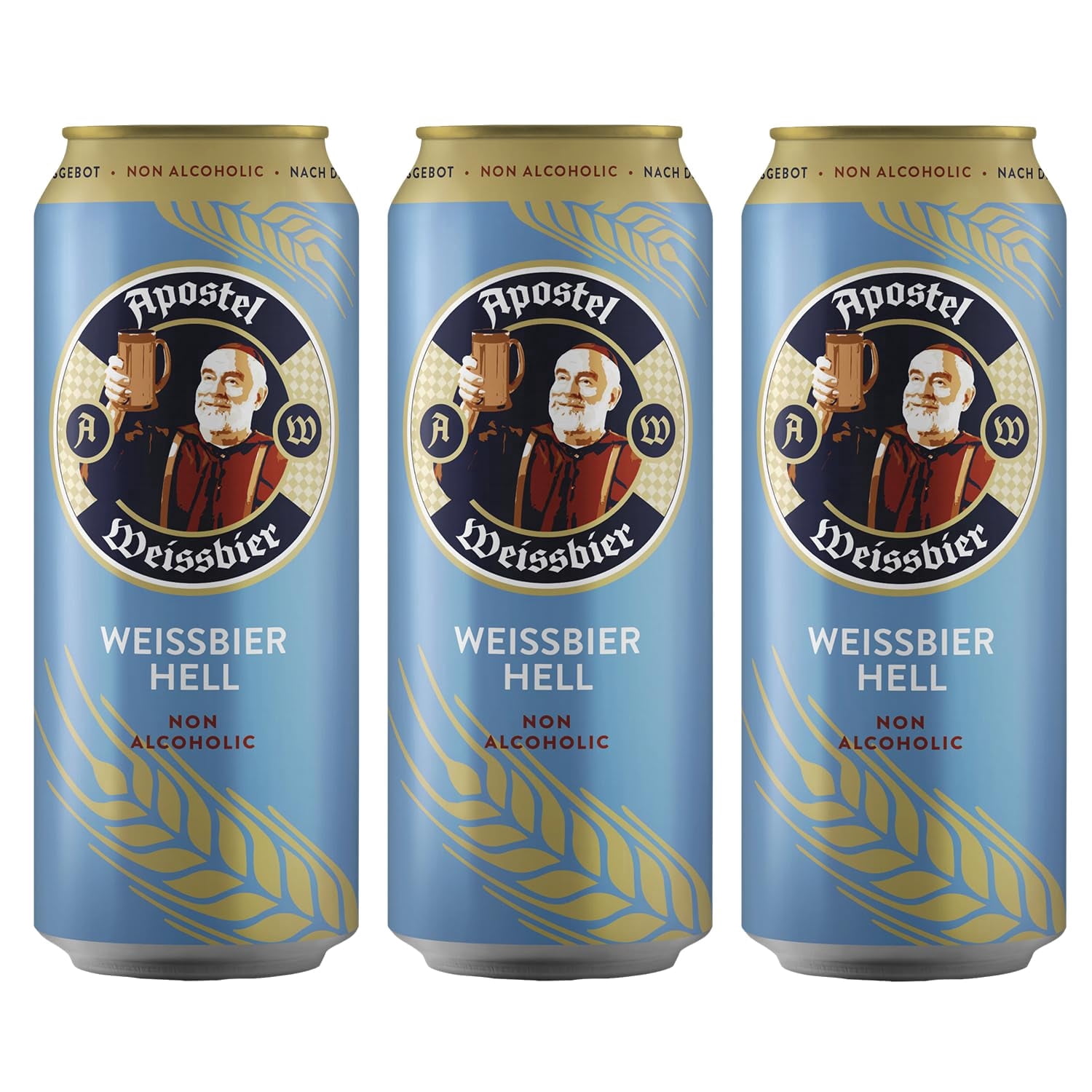 Apostel Weissbier Non alcoholic beer with smooth taste & crisp texture for casual sipping or gatherings- Alcohol Free Wheat Beer Ideal for Parties or Outdoor Events -3 Pack