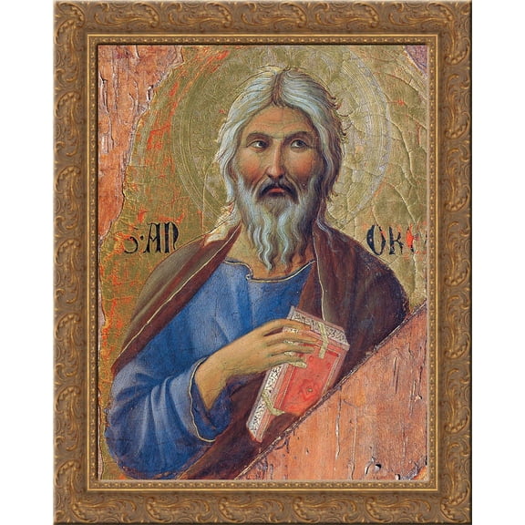 Apostle Andrew 24x20 Gold Ornate Wood Framed Canvas Art by Duccio