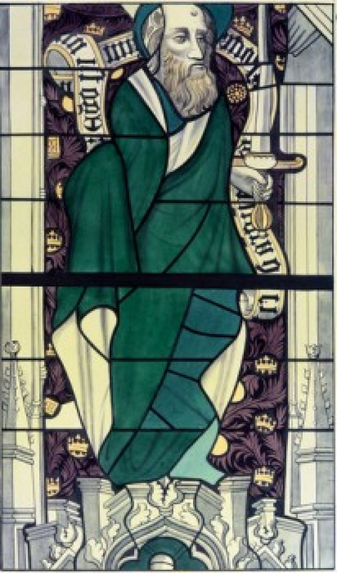 Apostle Paul stained glass 13th century Canvas Art - (18 x 24)