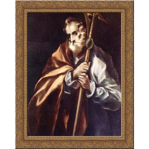 Apostle St. Thaddeus (Jude) 24x20 Gold Ornate Wood Framed Canvas Art by El Greco