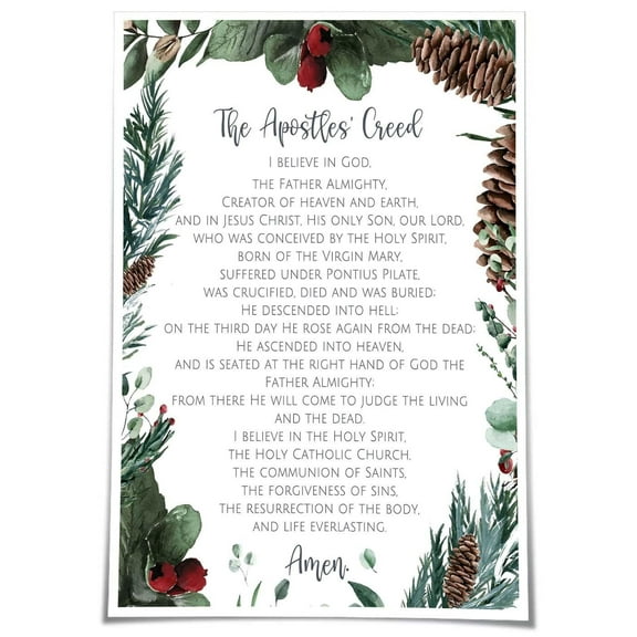 Apostles Creed Prayer Poster Prints Bible Verse Posters Decor Living Room Decorations Vertical Wall Art Painting for Bedroom Poster Nature