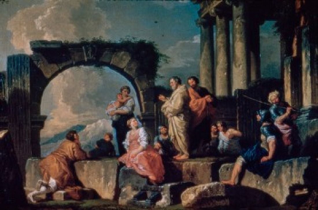 Apostles Preaching  Giovanni Paolo Panini (1692-1765 Italian) Canvas Art - Giovanni Paolo Panini (18 x 24)