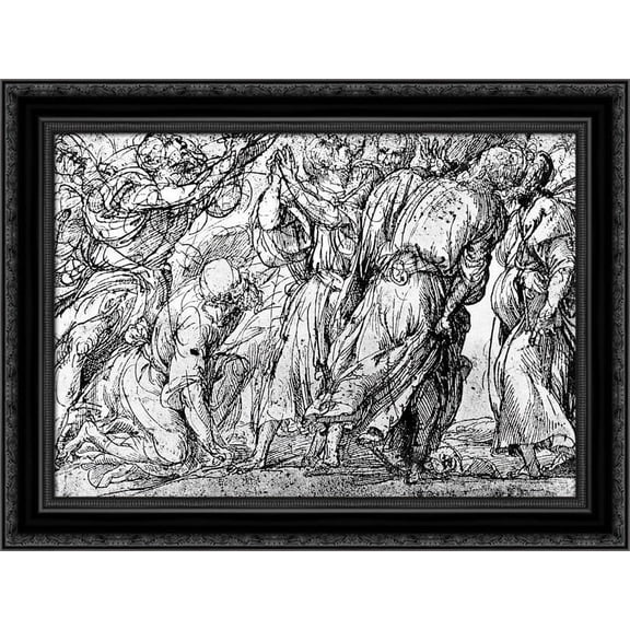 Apostles group 24x19 Black Ornate Wood Framed Canvas Art by Titian