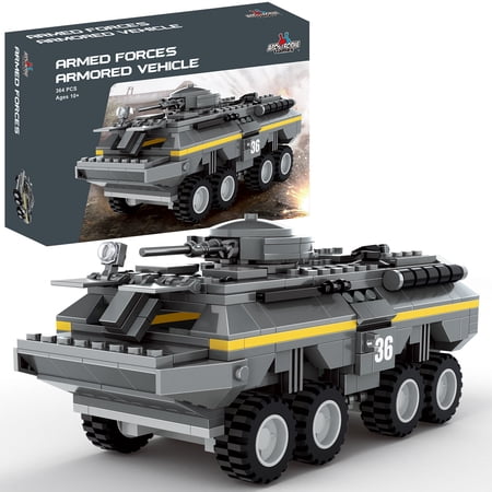Apostrophe Games Armored Tank Vehicle Building Block Set - 384 Pieces - Army
