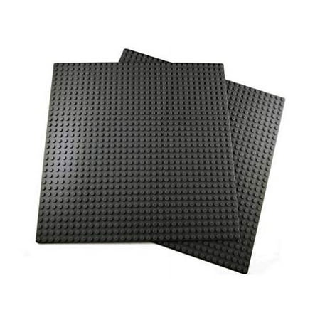 Apostrophe Games Building Block Base Plates Compatible with All Major Brands 10" x 10" Dark Gray Baseplates (2X Dark Gray)