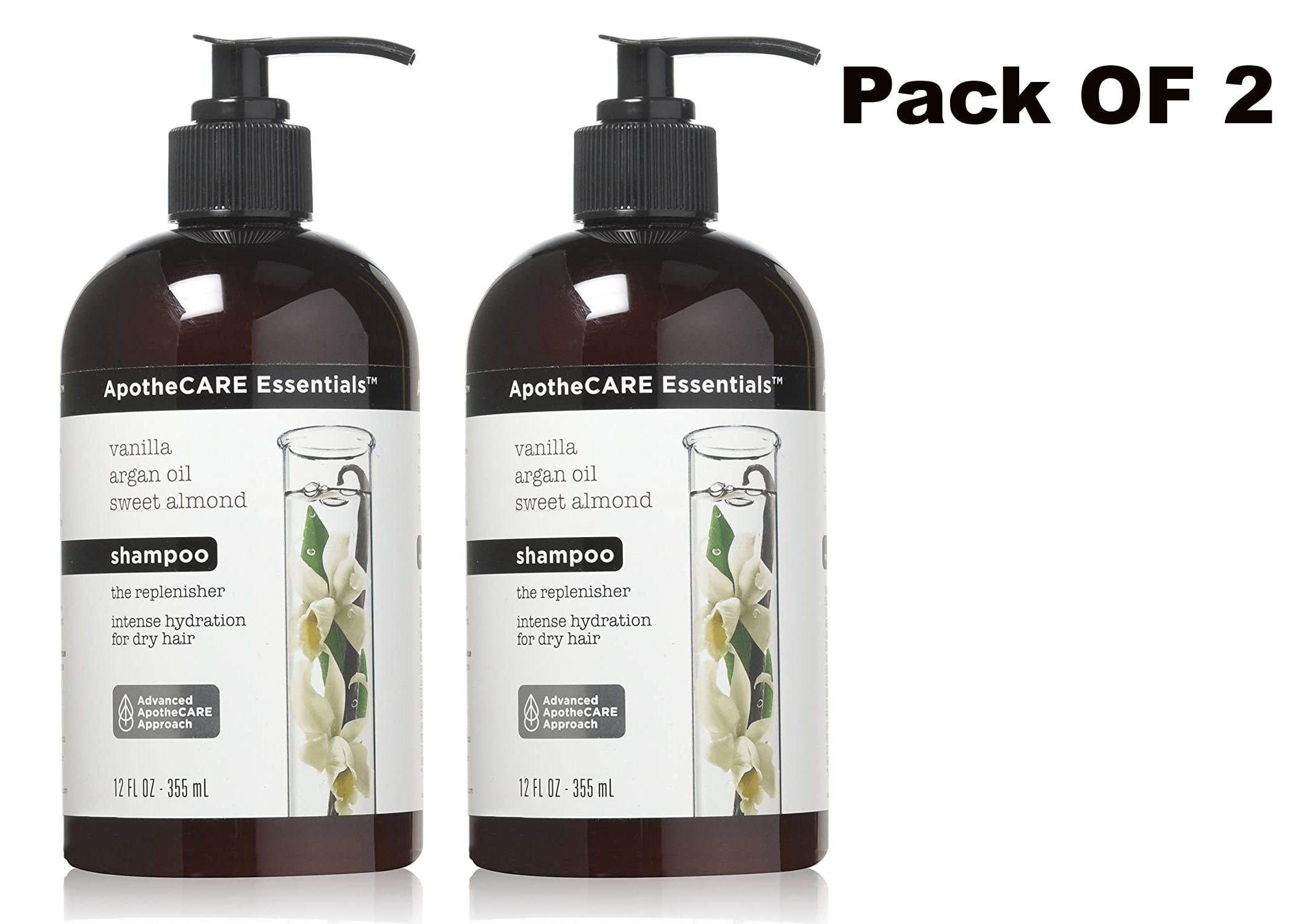 ApotheCARE Essentials Vanilla argan oil almond Shampoo Pack of 2