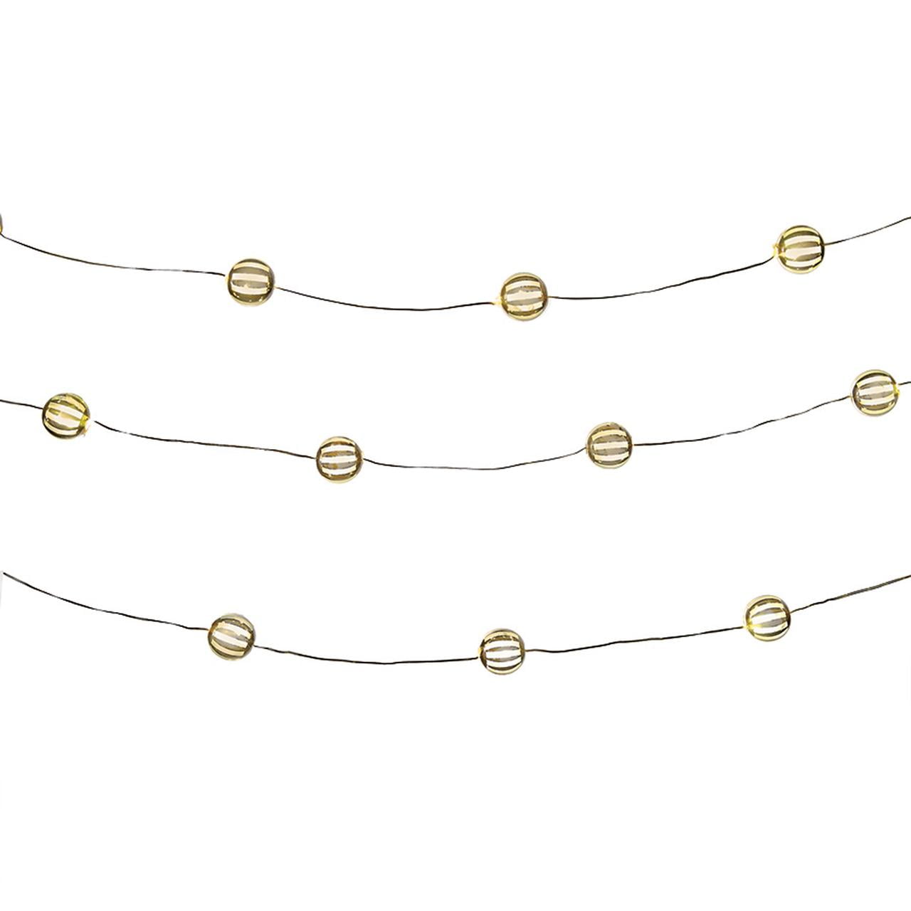 Apothecary &amp; Company Decorative LED String Lights - Striped Micro Balls ...