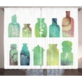 thumbnail image 1 of Ambesonne Floral Boho Curtains 2 Panel Set, Modern Flowers Leaves, 108" x 90", Multicolor White, 1 of 3