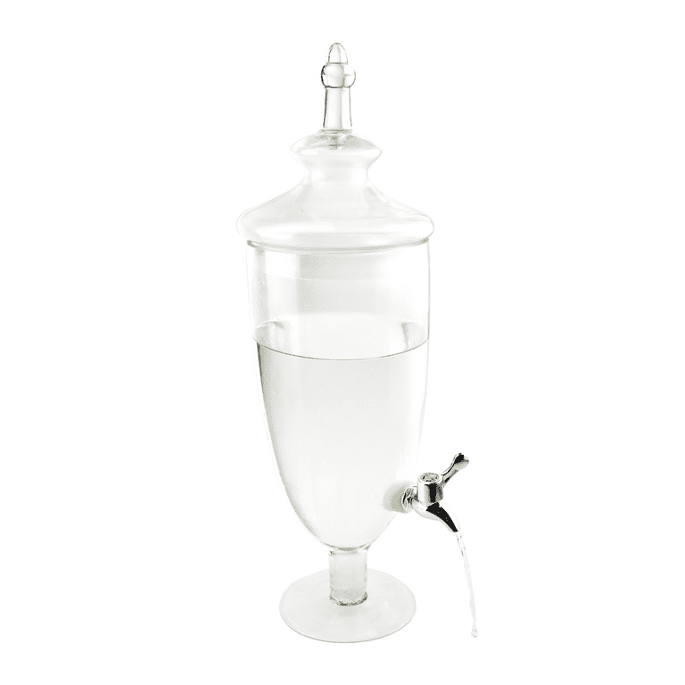 Hemera Pyrex Glass Beverage Dispenser with Stand - 1.8 Gallon (7L