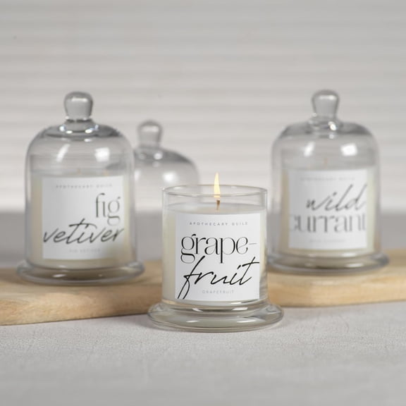 Apothecary Guild Scented Jar Candle with Glass Cloche, 10.19 oz - Black Fig Vetiver