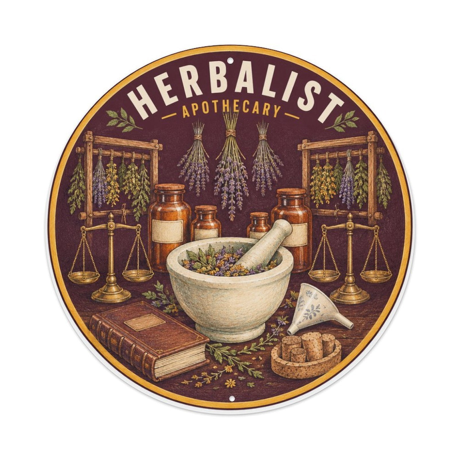 Apothecary Herbalist Dispensary Jar Wall Plaque Metal Tin Sign Plaque ...