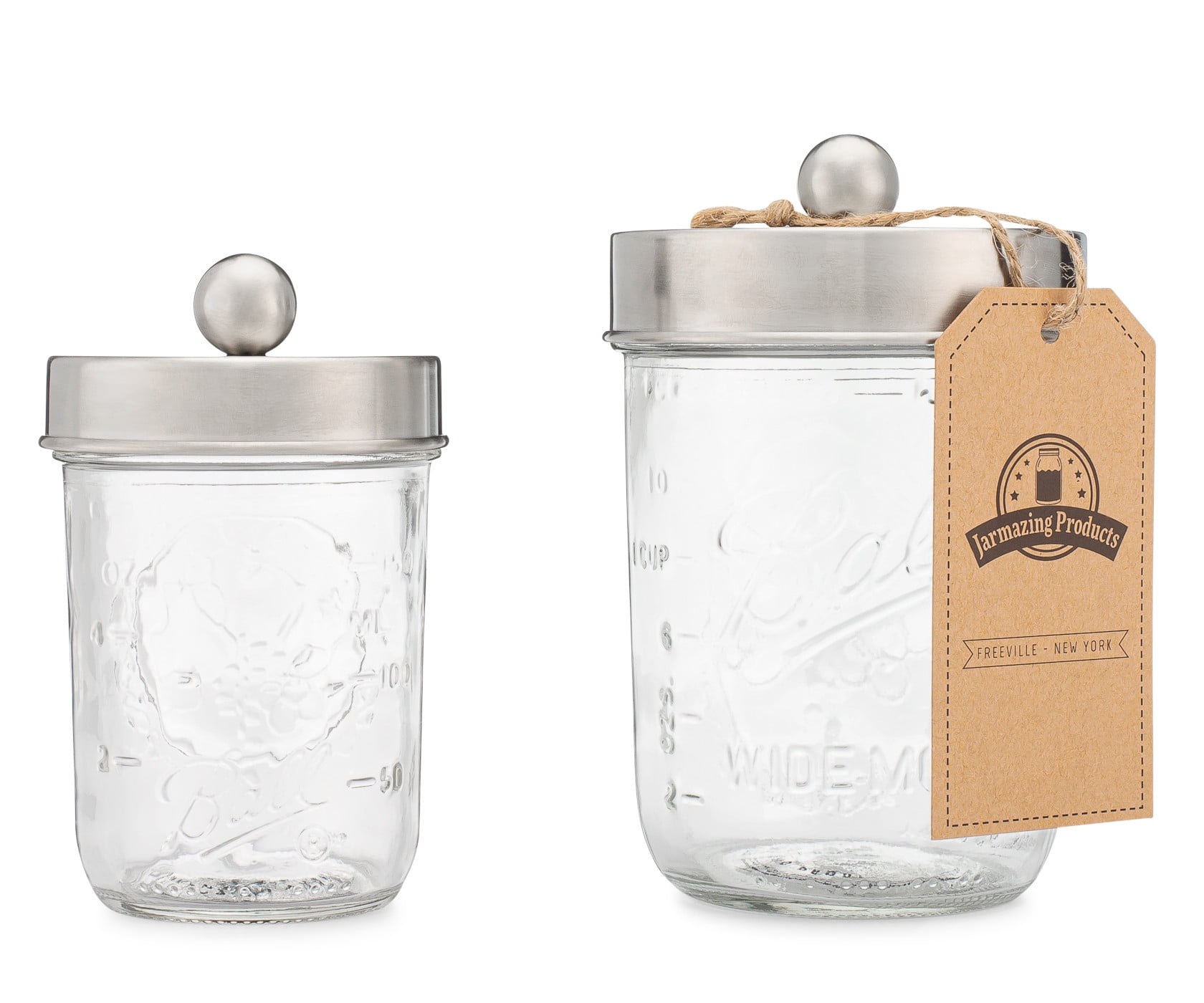 Stainless Steel and Glass Apothecary Jar Set