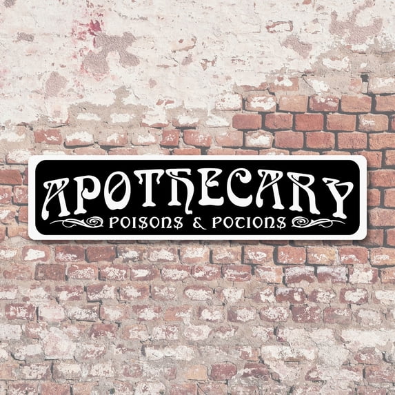 Apothecary Metal Sign Plaque Poison Potion Herb Elixir Medicinal Magic ...
