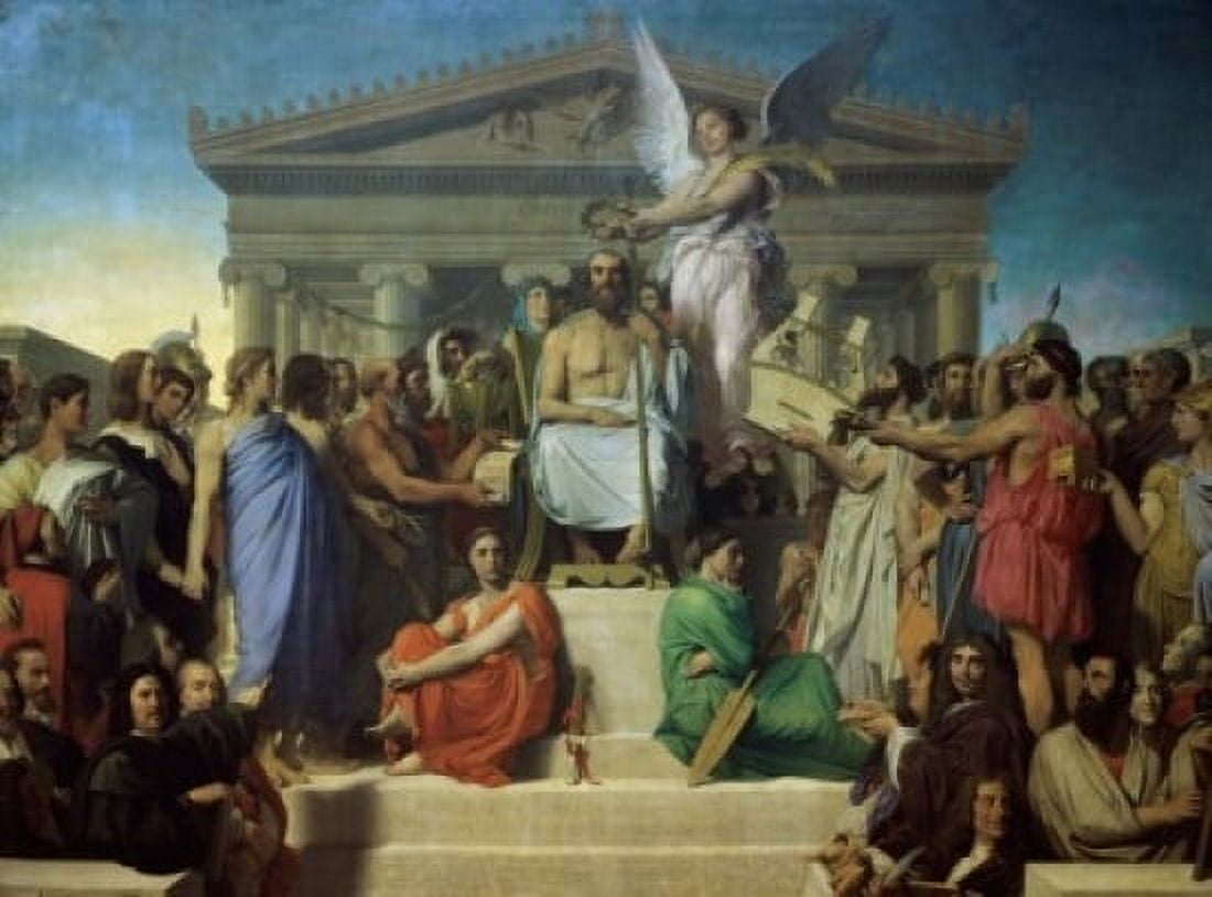 The Apotheosis of Homer 1827 Jean Auguste Dominique Ingres (1780-18767French) Musee du Louvre Paris Canvas Art - Jean Auguste Dominique Ingres (24 x 36)