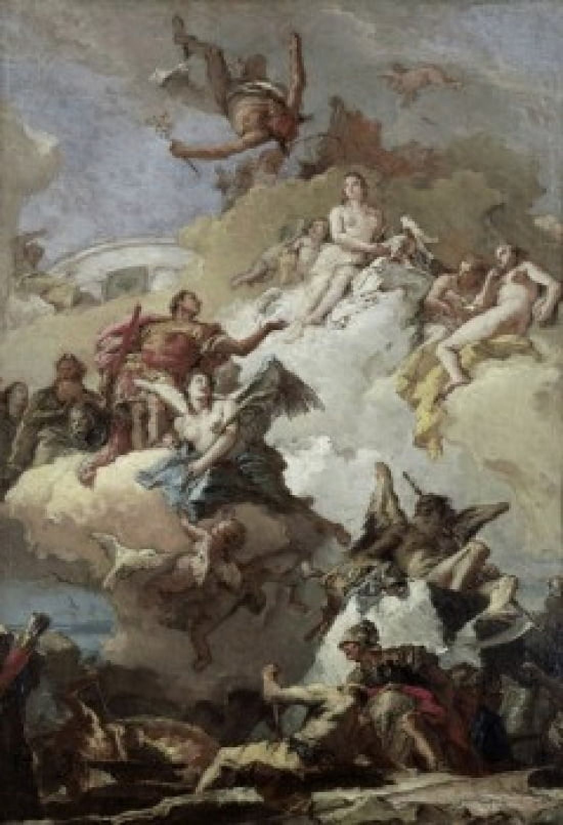 Apotheosis of Aeneas Giovanni Battista Tiepolo (1696-1770 Italian) Oil sketch Canvas Art - Giovanni Battista Tiepolo (18 x 24)