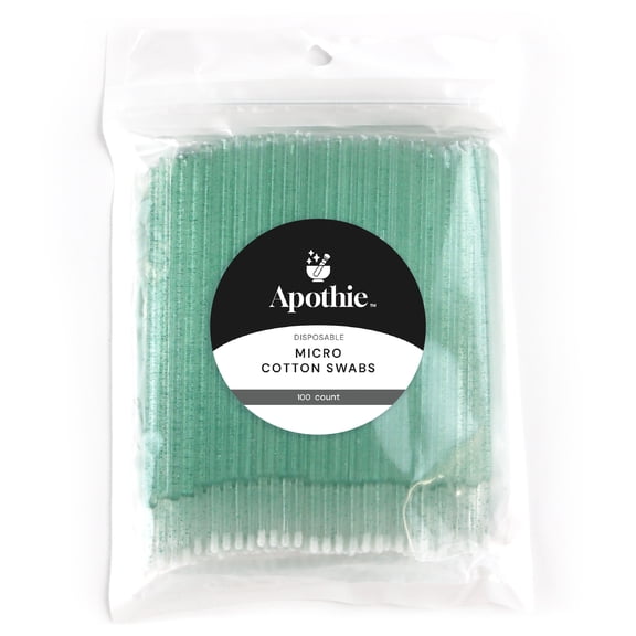 Apothie Disposable Micro Swabs Green Crystal (100 pieces per bag)