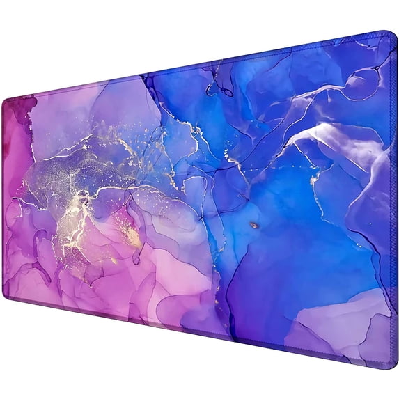 Apottwal Marble Mouse Pad with Non-Slip Base and Stitched Edge,Large Mouse Pad Desk Pad for Computer,Extended Gaming Mouse Pad, Desk Mat Desk Cover for Desktop for Office Home(31.5" x 16")
