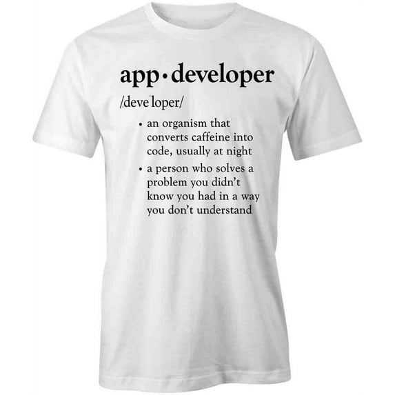 App Developer T-Shirt | Nerdy Geek White Tee Gift