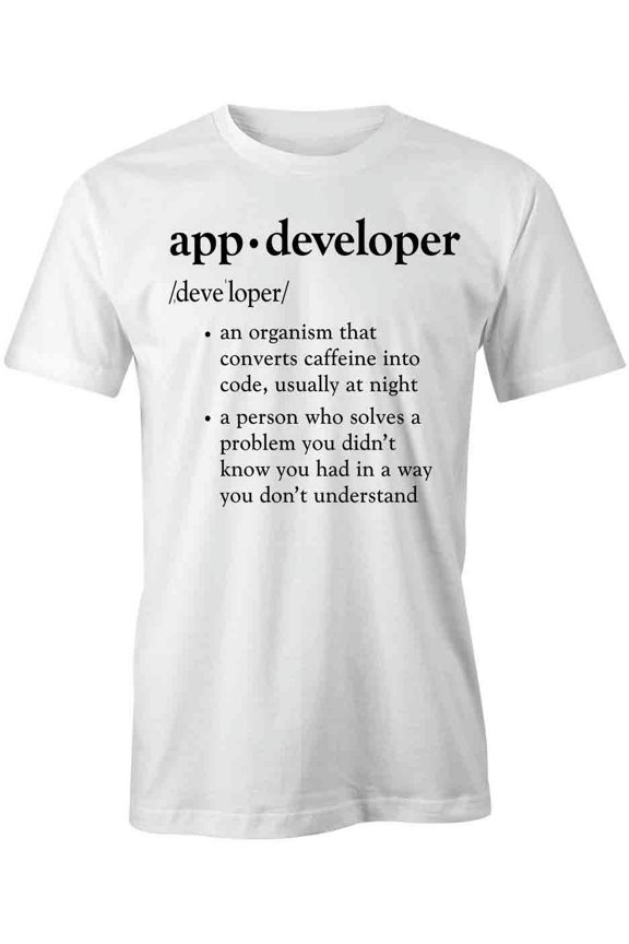 App Developer T-Shirt | Nerdy Geek White Tee Gift