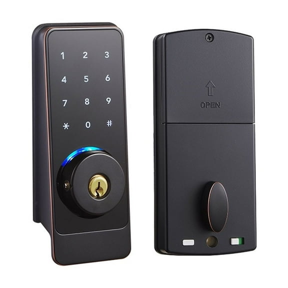 App Smart Door Lock, Waterproof Electronic Deadbolt Security Safe Bluetooth RFID Keypad Digital Door Lock ,Easy to Install