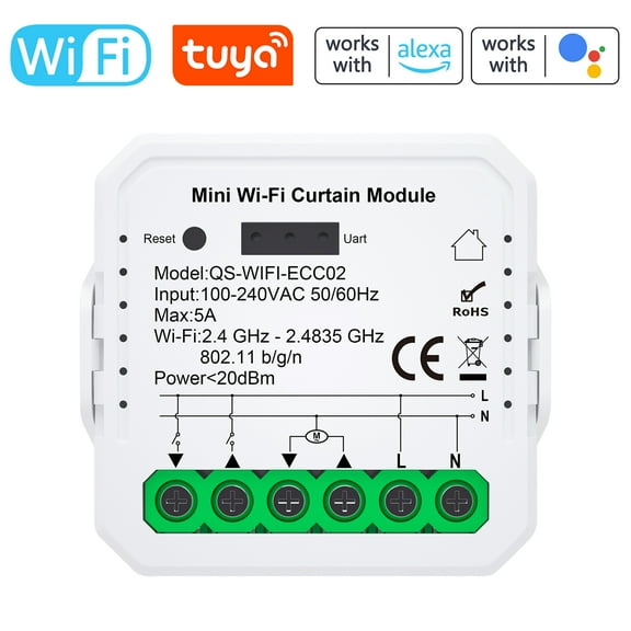 App Tuya ZigBee Curtain Module Home Intelligent Appliance Curtain Module Mobilephone APP Remotely Control Compatible Alexa Home For Voice Control Needs To Be With Gateways