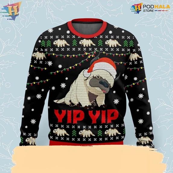 Appa Sky Bison Yip Yip Funny Quote Family Christmas Sweater - Walmart.com