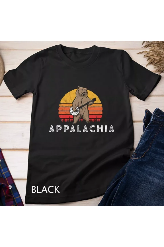 Appalachia Bluegrass Banjo Bear Funny Retro Unisex T-shirt