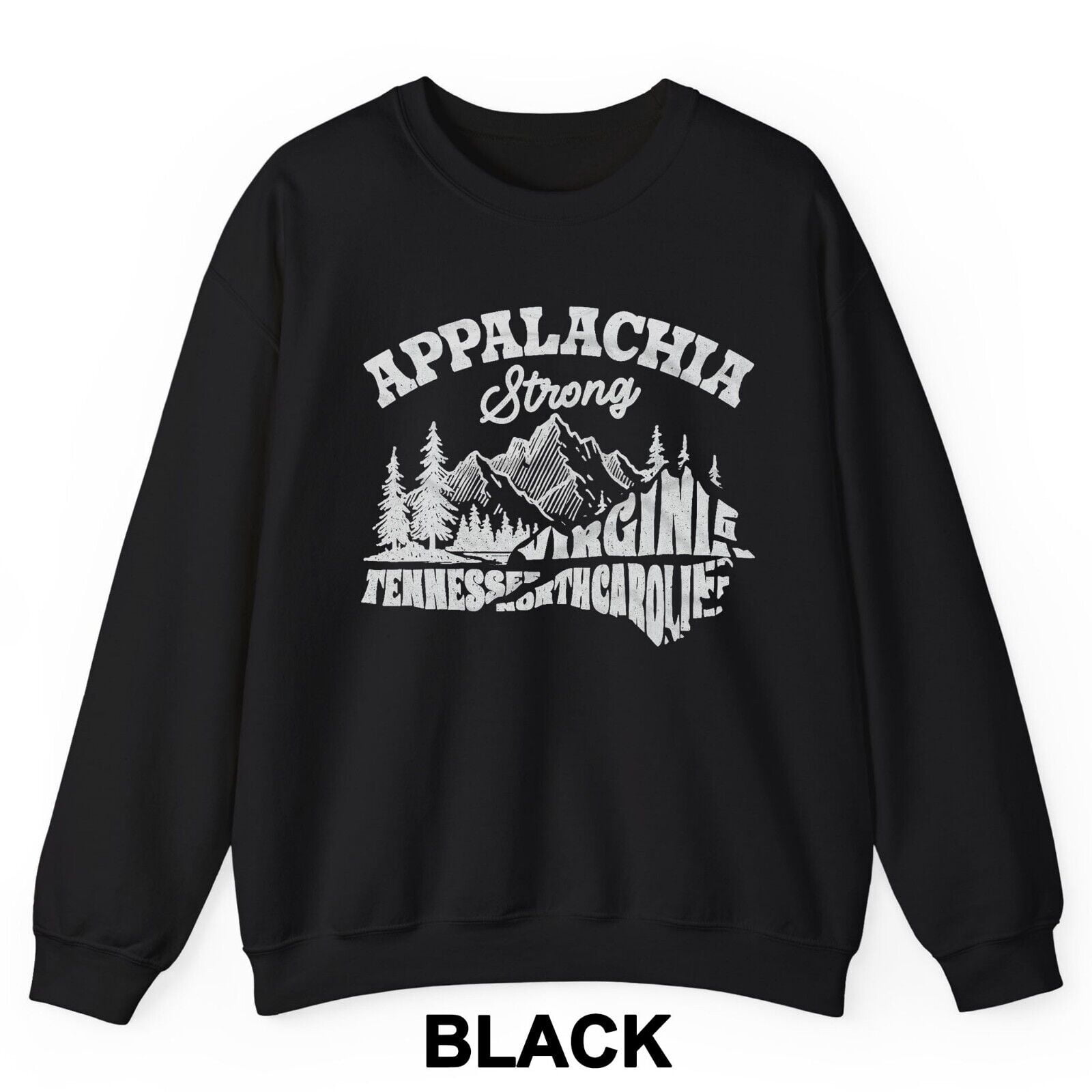 Appalachia Strong Mountain Outdoors Hiking NC Design Crewneck