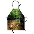 thumbnail image 1 of Appalachian Apron, Oconaluftee River at Smoky Mountains National Park, Unisex Kitchen Bib with Adjustable Neck for Cooking Gardening, Adult Size, Lime Green Charcoal Grey, by Ambesonne, 1 of 4
