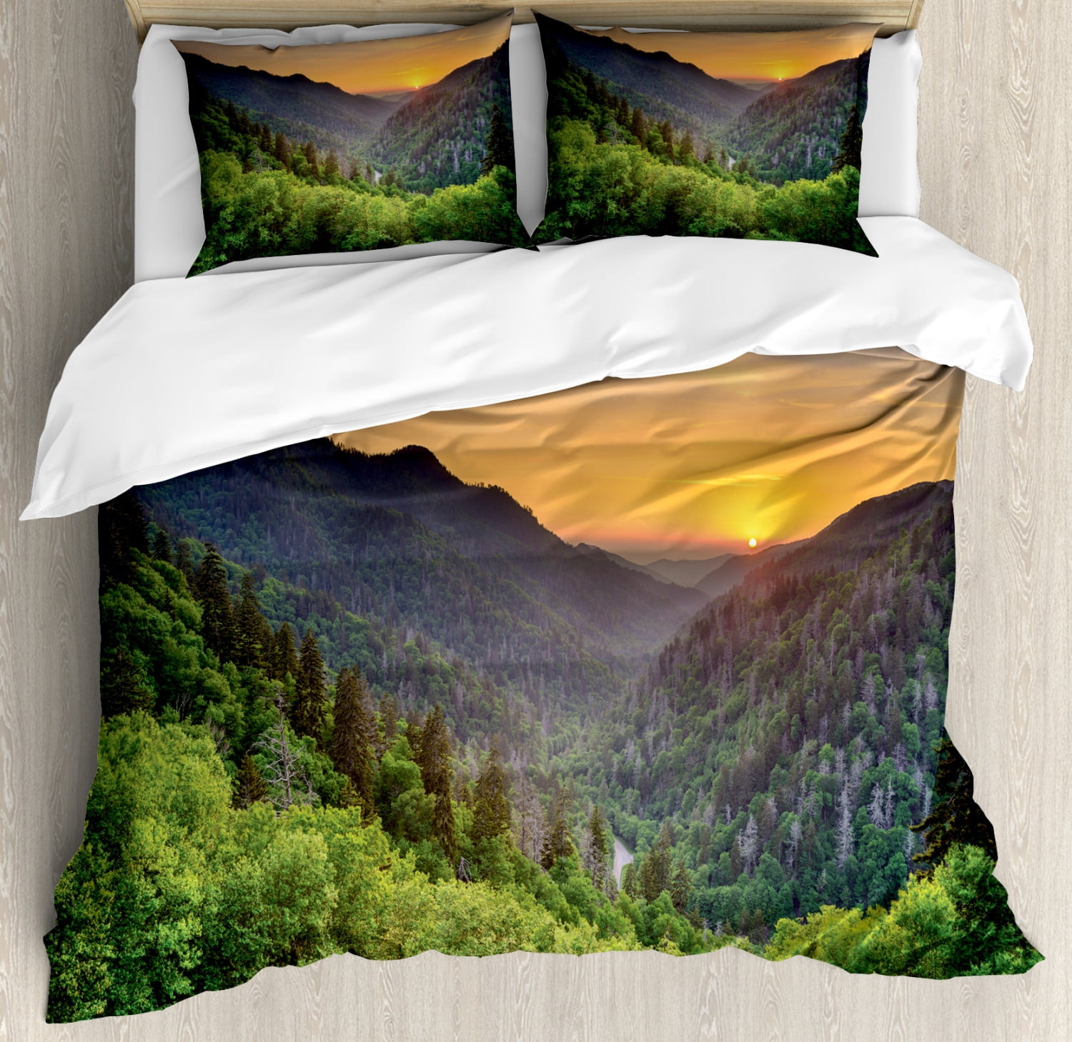 Mountain Colorful Pattern Print Duvet Cover Bedding Set