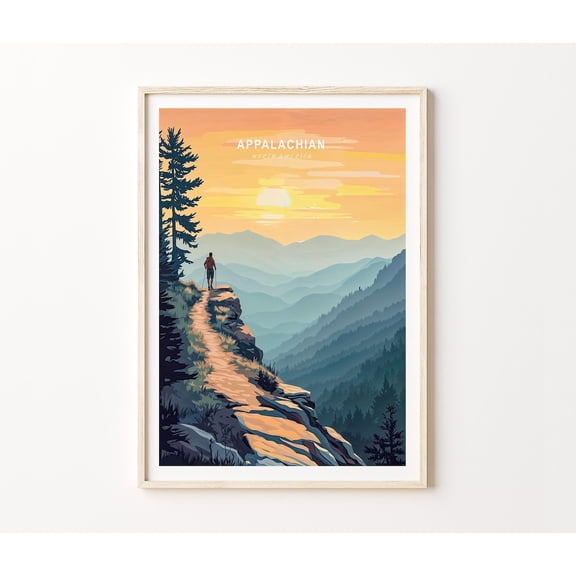 Appalachian Mountains North America Forest Landscape Wall Art, Unframed Paper Poster 8x10in