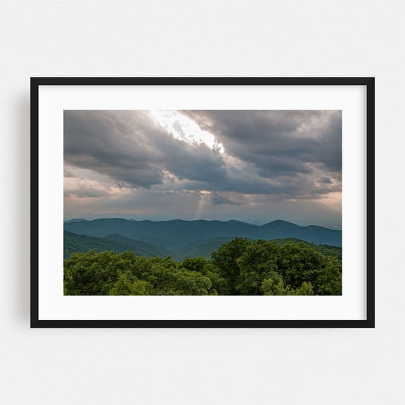 Appalachian Rainstorm on a Summer Day - Virginia Photography Landscape Mountain Nature Scenic Wilderness Forest Moody Black Framed Wall Art Print 5 x 7 inches