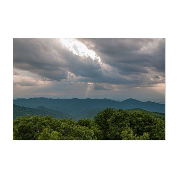 Appalachian Rainstorm on a Summer Day - Virginia Photography Landscape Mountain Nature Scenic Wilderness Forest Moody Unframed Wall Art Print 32 x 48 inches