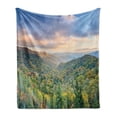 thumbnail image 1 of Appalachian Soft Flannel Fleece Throw Blanket, Autumn Outdoor Scene Photo from Smoky Mountains National Park Tennessee, Cozy Plush for Indoor and Outdoor Use, 50" x 60", Multicolor, by Ambesonne, 1 of 5