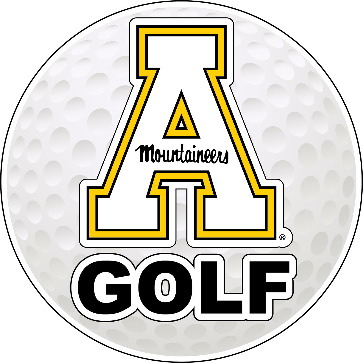 Appalachian State 4Inch Round Golf Ball Vinyl Decal Sticker