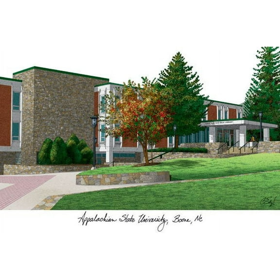 Appalachian State Mountaineers 11w x 8.5h Spirit Diploma Manhattan Black Frame with Bonus Campus Images Lithograph (value savings $59)