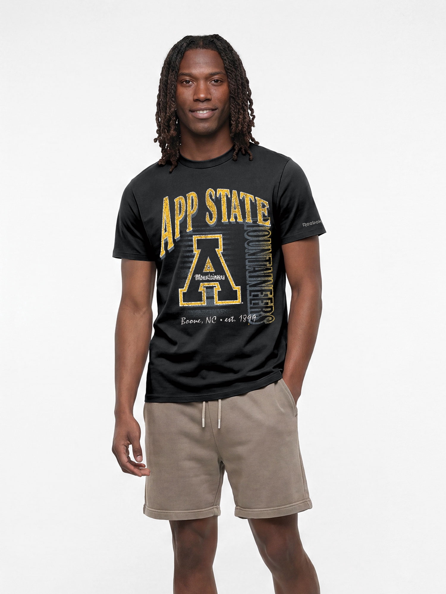Appalachian State Mountaineers Reebok Mens Crew Neck Short Sleeve T-Shirt