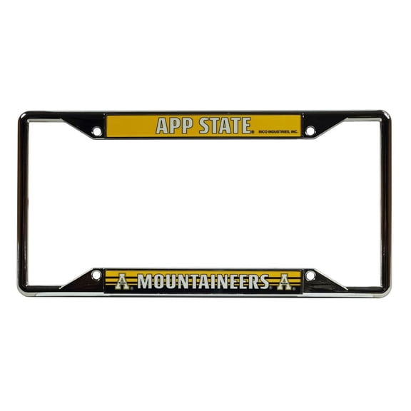 Appalachian State NCAA Moutaineers EZ View License Plate Frame - Designed for Upper or Lower Corner License Plate Tabs