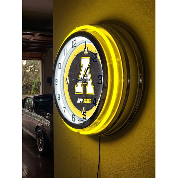 Appalachian State University 19" Double Neon Wall Clock