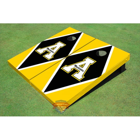 Appalachian State University "A" Black And Yellow Matching Diamond Cornhole Boards