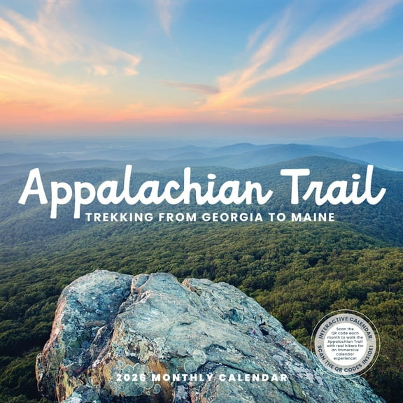 Appalachian Trail Calendar 2026 | 12" x 24" Hiking Adventure Wall Calendar 16 Month | Marble City Press
