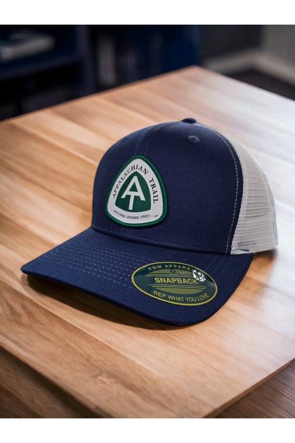 Appalachian Trail Hat - Navy Blue on White Mesh