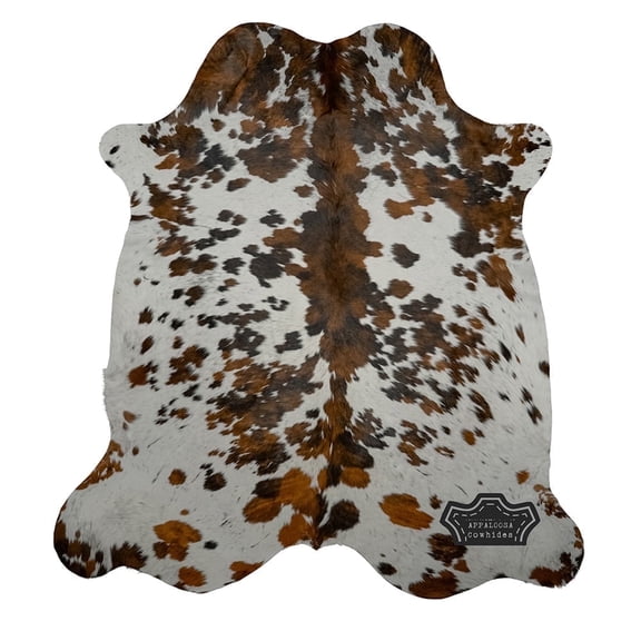 Appaloosa Cowhides Tricolor Cowhide Hide Rugs, 6' x 7', Handmade