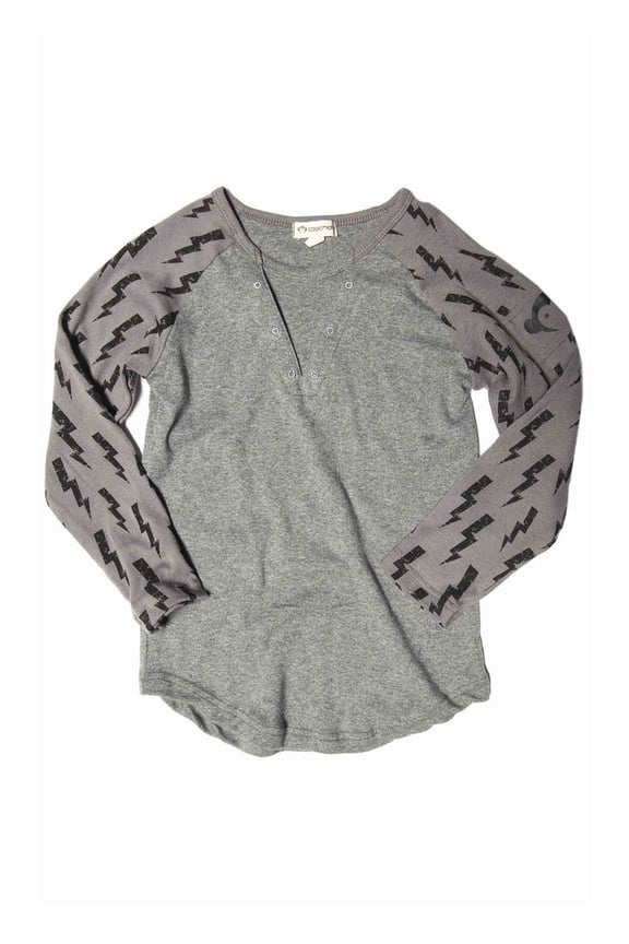 Boys' Baseball Lightning Bolt Sleeve T-Shirt, Grey, 2T