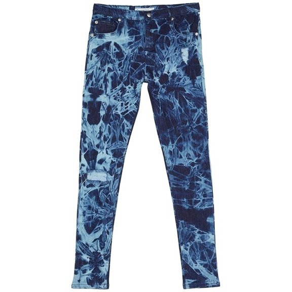 Appaman Jeans Girls 2T Blue Denim Tie Dye Stretch Distressed Skinny Leg JDM1648